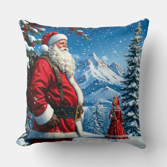 Santa Claus Throw Pillow (Front)