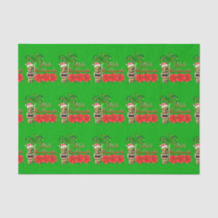 Santa Claus Tiki Mele Kalikimaka Tissue Paper
