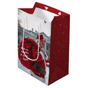Santa Claus Trump By White House Medium Gift Bag