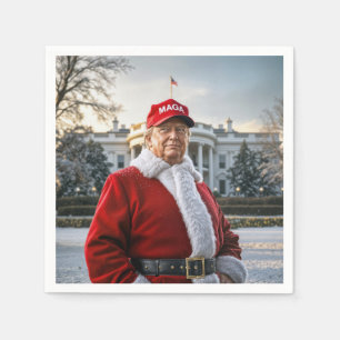 Santa Claus Trump With MAGA Hat Napkin