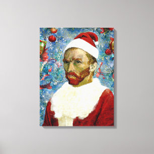 Santa Claus, Van Gogh Stretched Canvas Print