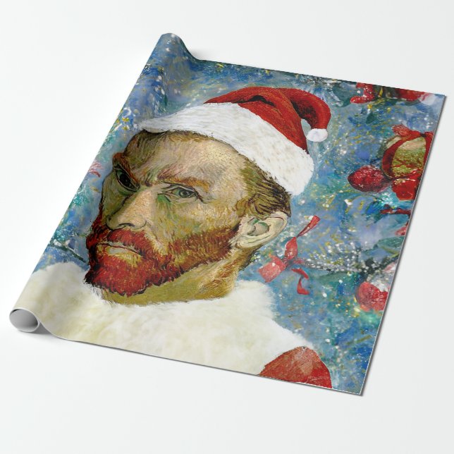 Santa Claus, Van Gogh Wrapping Paper (Unrolled)