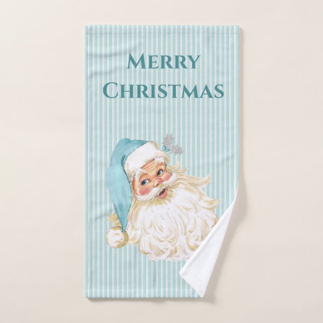 Santa Claus victorien Vintage Turquoise (Serviette à main)