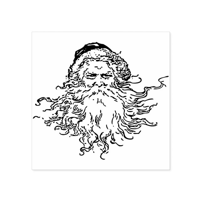 Santa Claus vintage art Rubber Stamp (Imprint)
