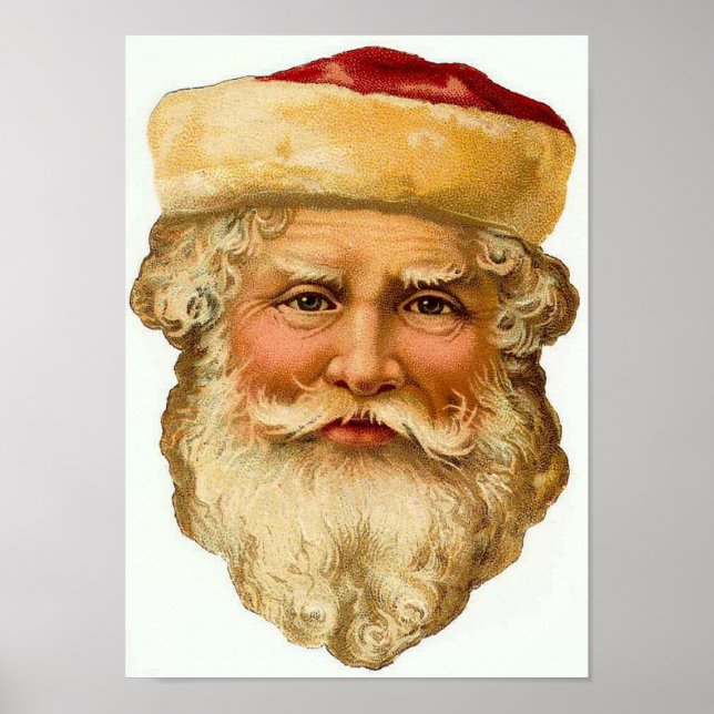 Santa Claus Vintage Card Poster (Front)