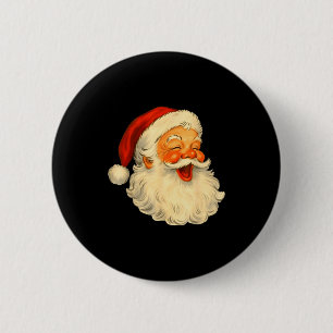 Santa Claus Vintage Christmas Retro Santa Xmas Men 2 Inch Round Button