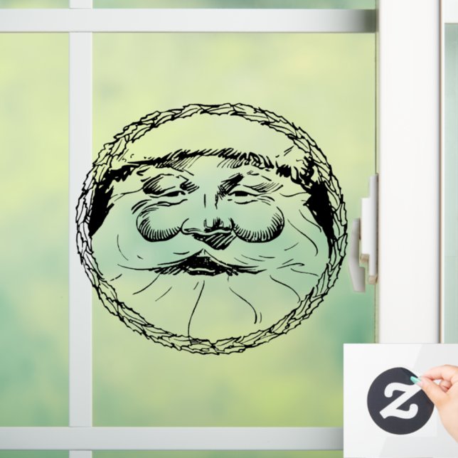 SANTA CLAUS VINTAGE CHRISTMAS WINDOW CLING (Home)