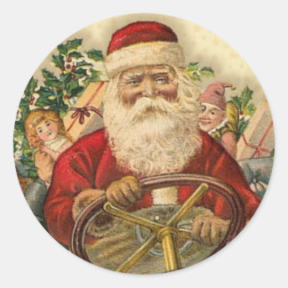 Santa Claus vintage en voiture : Stickers