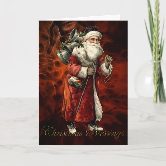 Santa Claus Vintage Father Christmas Card (Front)