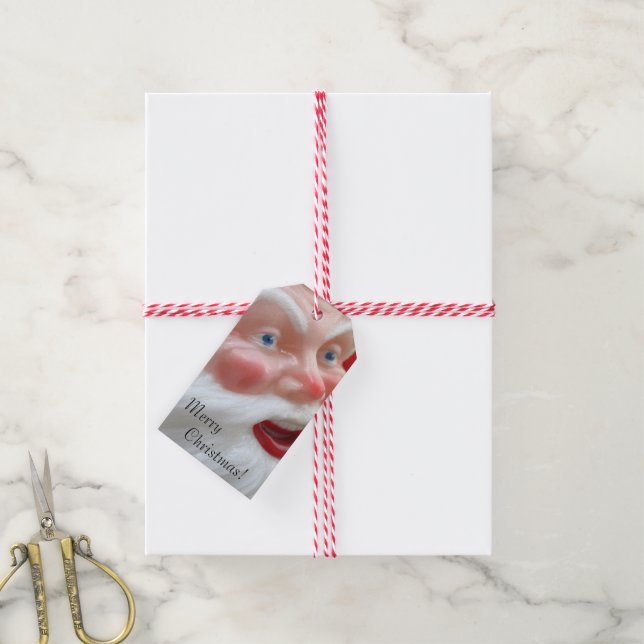 Santa Claus vintage head Gift Tags (With Twine)