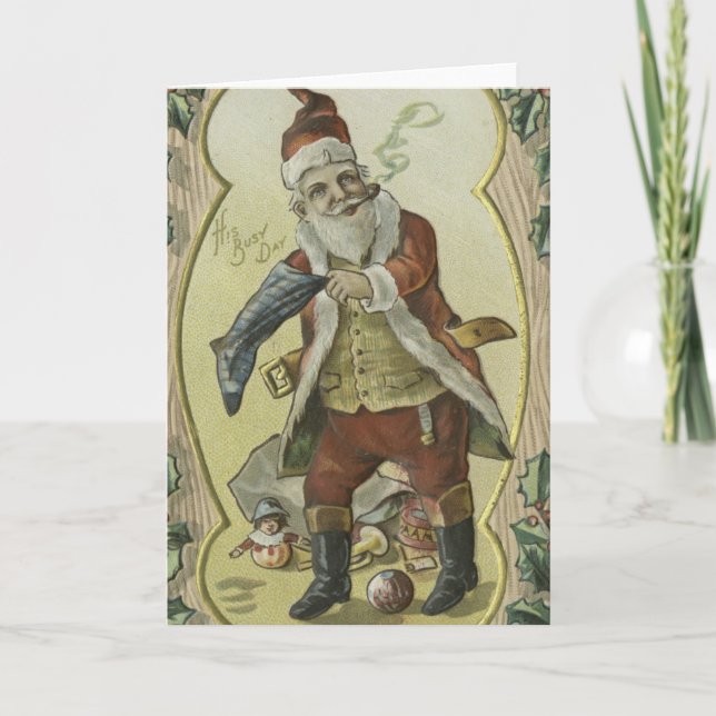Santa claus Vintage Illustration Card (Front)
