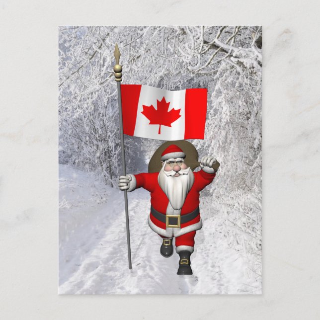 Santa Claus Visiting Canada Holiday Postcard (Front)