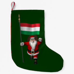 Santa Claus Visiting Hungary Small Christmas Stocking