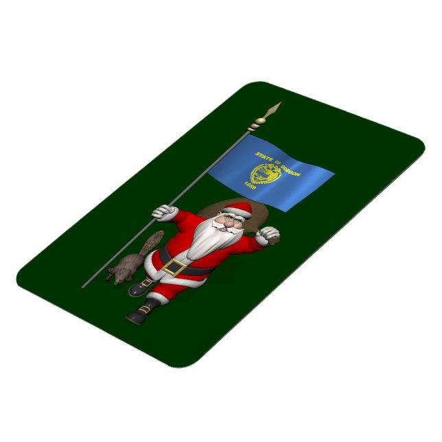 Santa Claus Visiting The Beaver State Magnet (Left Side)