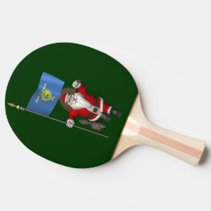 Santa Claus Visiting The Beaver State Ping Pong Paddle