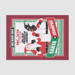 Santa Claus vs. Krampus Boxing Match Good vs. Evil Tissue Paper