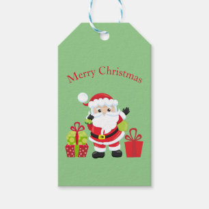 Santa Claus w/Presents Gift Tags