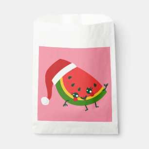 santa claus watermelon pink christmas favour bag