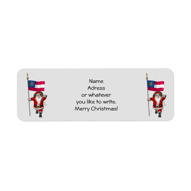 Santa Claus Waving Flag Of Georgia (Front)