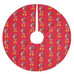 Santa Claus Wearing Big Yellow Boots Brushed Polyester Tree Skirt