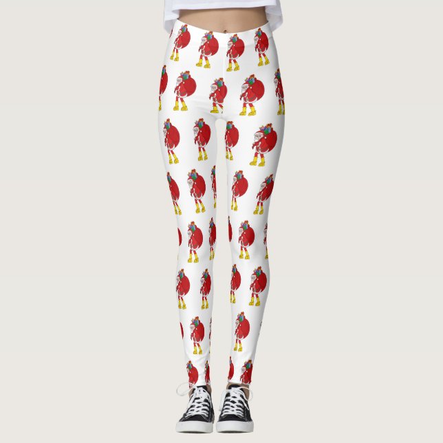 Santa Claus Wearing Big Yellow Boots Leggings (Front)