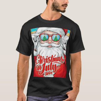 Santa Claus wearing sunglasses with a reflection o T-Shirt