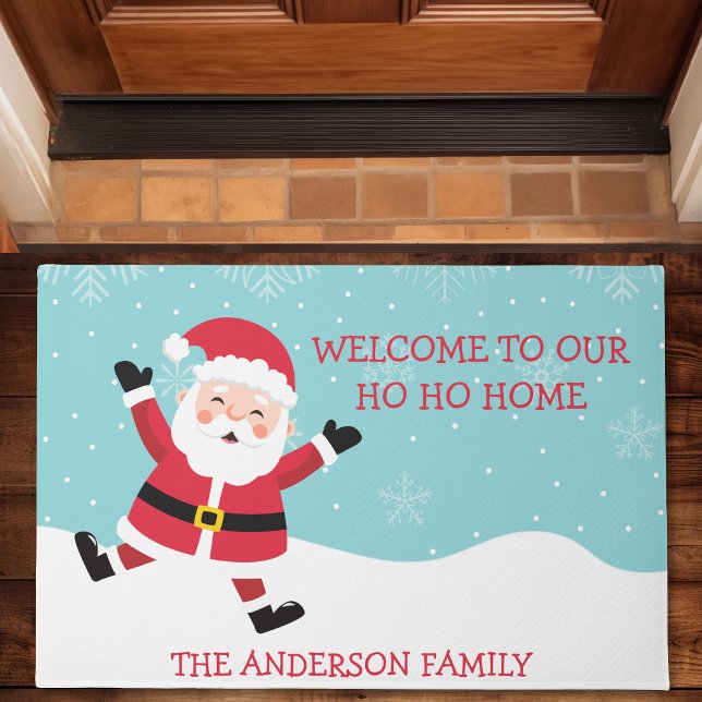 Santa Claus Welcome To Our Ho Ho Home Christmas Doormat (Creator Uploaded)