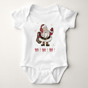 Santa Claus White Baby Bodysuit
