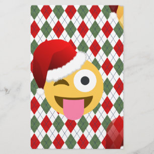 santa claus wink emoji stationery