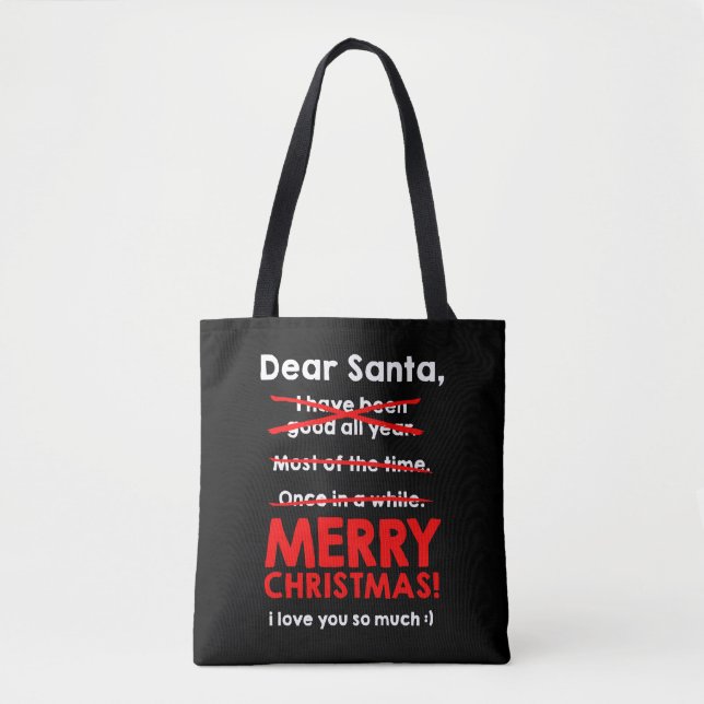 Santa Claus Wish List Christmas Gift Christmas Tote Bag (Front)