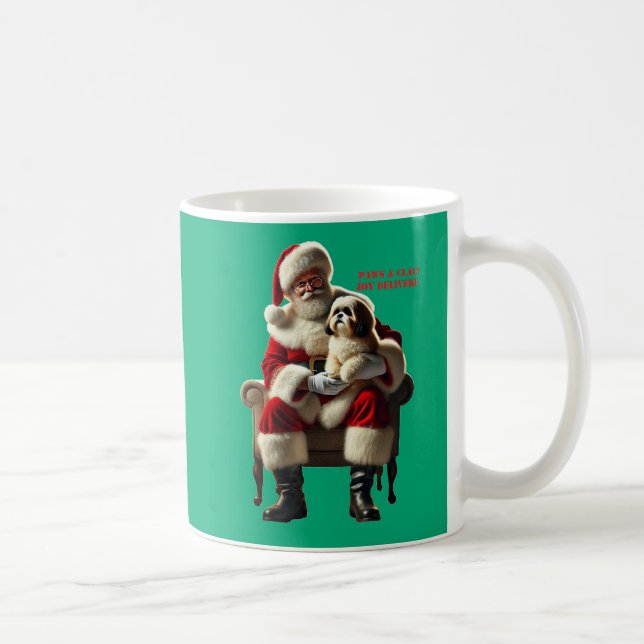 Santa Claus with a Shih Tzu Dog Christmas URM Coffee Mug (Right)