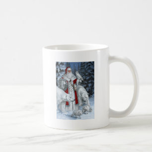 Santa Claus With An Owl And Polar Bears Coffee Mug