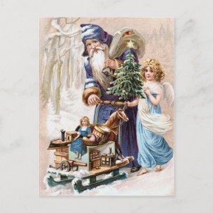 Santa Claus with Angel Holiday Postcard