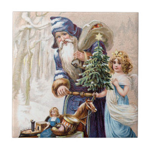 Santa Claus with Angel Tile