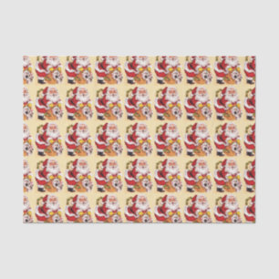 Santa Claus with Bag of Toys Christmas Eve Tissue Paper