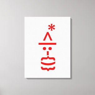 Santa Claus with Beard Christmas Emoticon Canvas Print