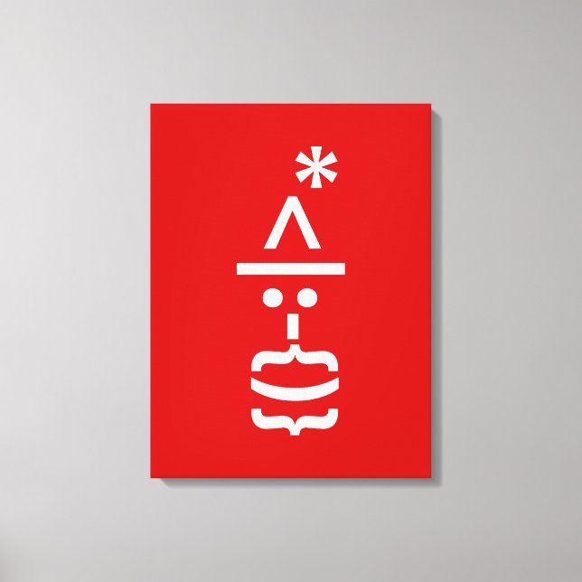 Santa Claus with Beard Christmas Emoticon Canvas Print (Front)
