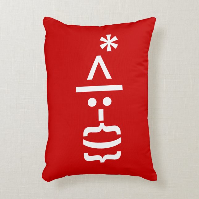 Santa Claus with Beard Christmas Emoticon Decorative Pillow (Front(Vertical))