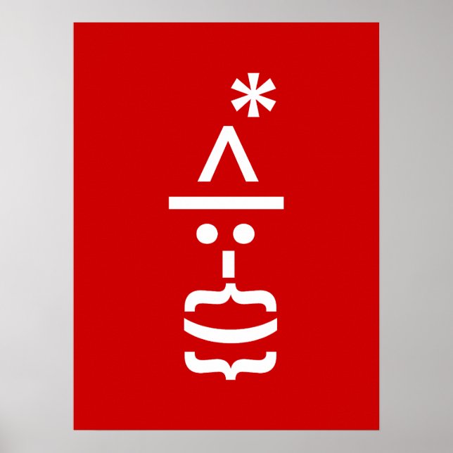 Santa Claus with Beard Christmas Emoticon Poster (Front)