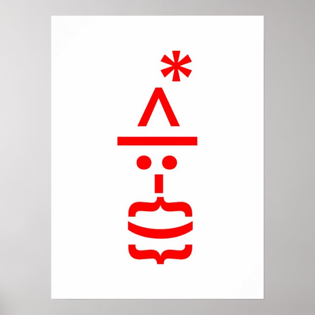 Santa Claus with Beard Christmas Emoticon Poster (Front)