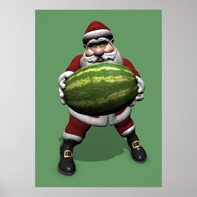 Santa Claus With Big Melon Poster (Front)