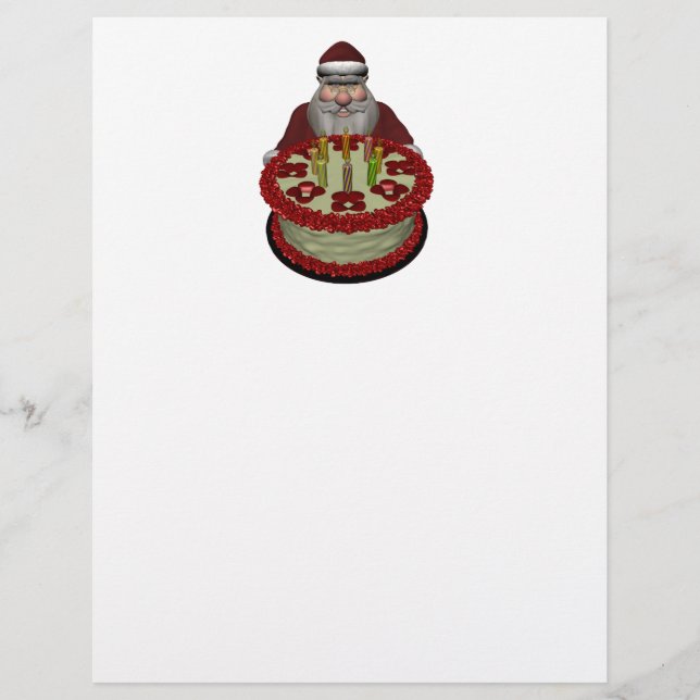Santa Claus With Birthday Cake (Front)