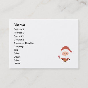 Santa Claus with candy cane cartoon Business Card
