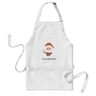 Santa Claus with candy cane cartoon Standard Apron