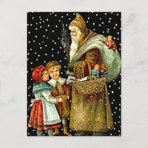 Santa Claus with Children Holiday Postcard