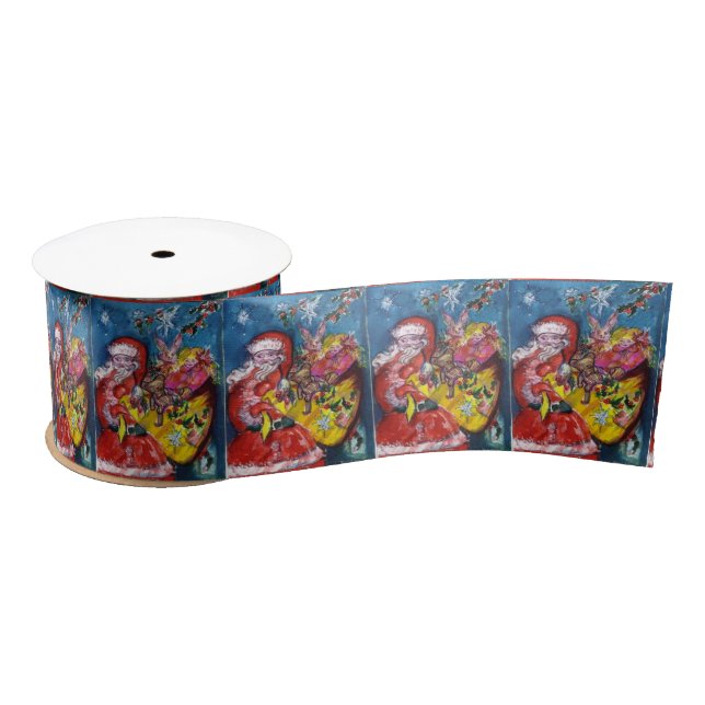 SANTA CLAUS WITH CHRISTMAS GIFT SACK SATIN RIBBON (Spool)