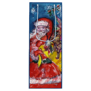 SANTA CLAUS WITH CHRISTMAS GIFT SACK WINE GIFT BAG