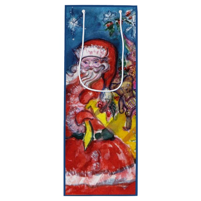 SANTA CLAUS WITH CHRISTMAS GIFT SACK WINE GIFT BAG (Front)