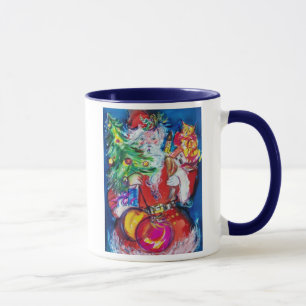 SANTA CLAUS WITH CHRISTMAS THREE AND GIFTS MUG