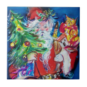 SANTA CLAUS WITH CHRISTMAS TREE AND GIFTS TILE